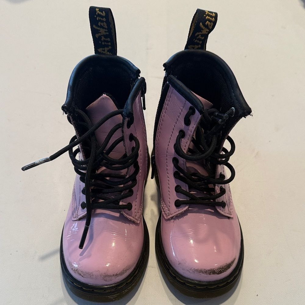 Pink Lace-Up Boots